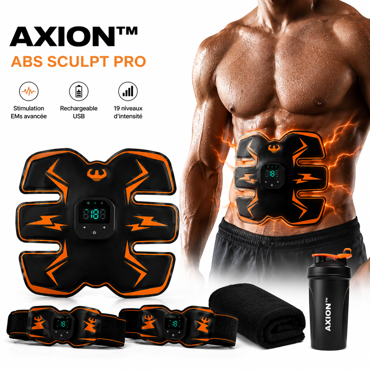 STIMULATEUR MUSCULAIRE SANS FIL INTELLIGENT AXION™.